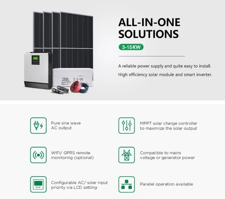 CHINA Sistema de energía solar de 10 kW para el hogar fuera de la red con 20 piezas de panel solar de 550 W proveedor